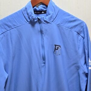 Rhode Island Rams Jacket Mens Large Blue NCAA Basketball Adidas Quarter Zip